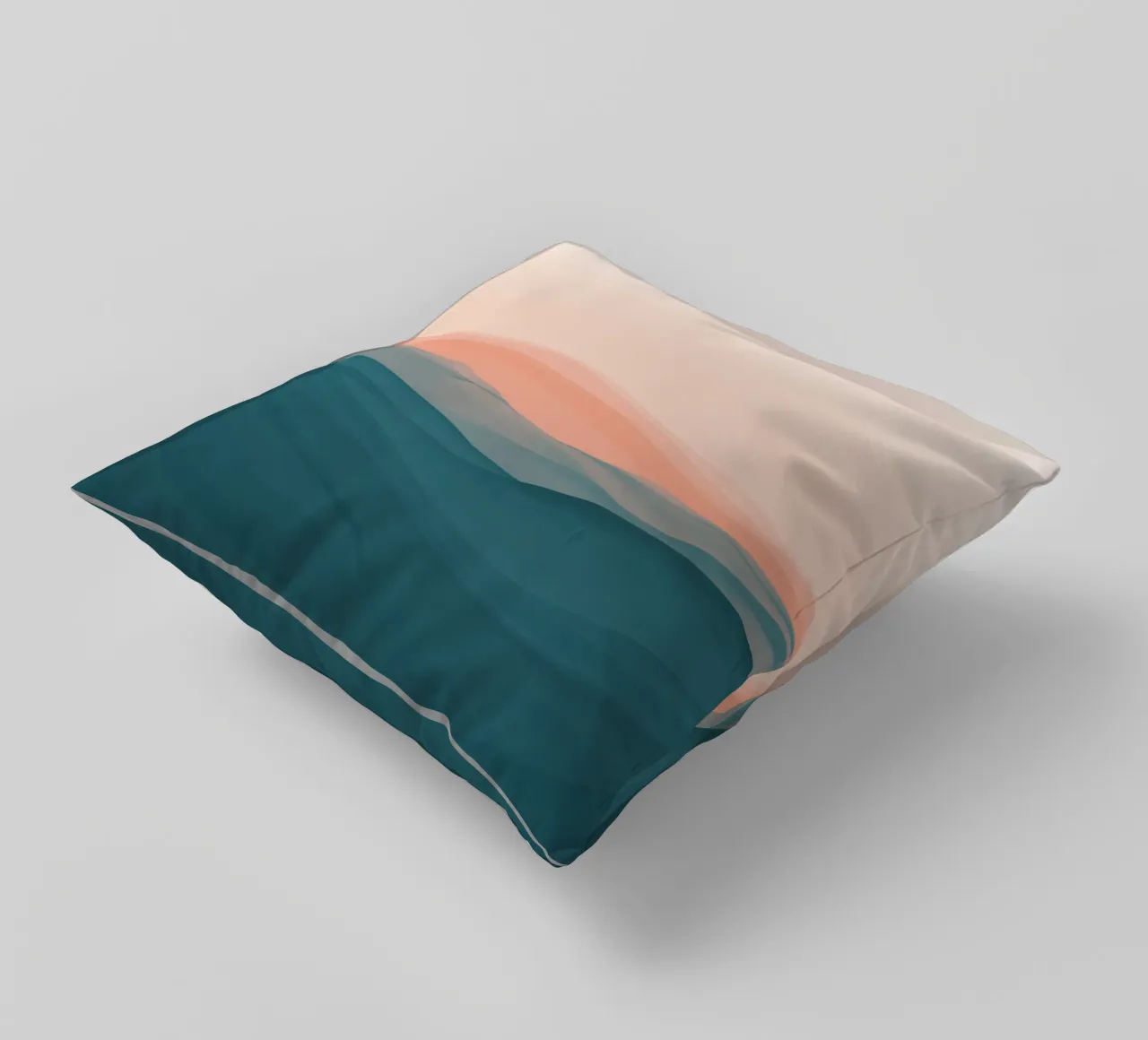 Blue and pink sea illustration decorative cushion by Little Things