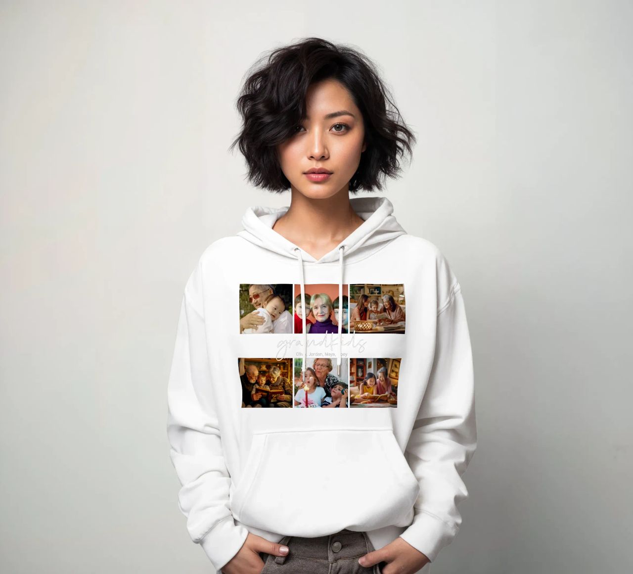 Nipoti Nome personalizzato Regalo personalizzato per i nonni felpa con cappuccio da Shark Printables