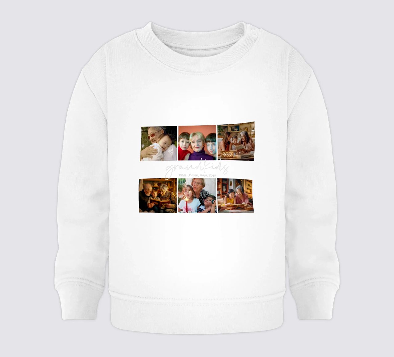 Nipoti Nome personalizzato Regalo personalizzato per i nonni felpa neonato da Shark Printables