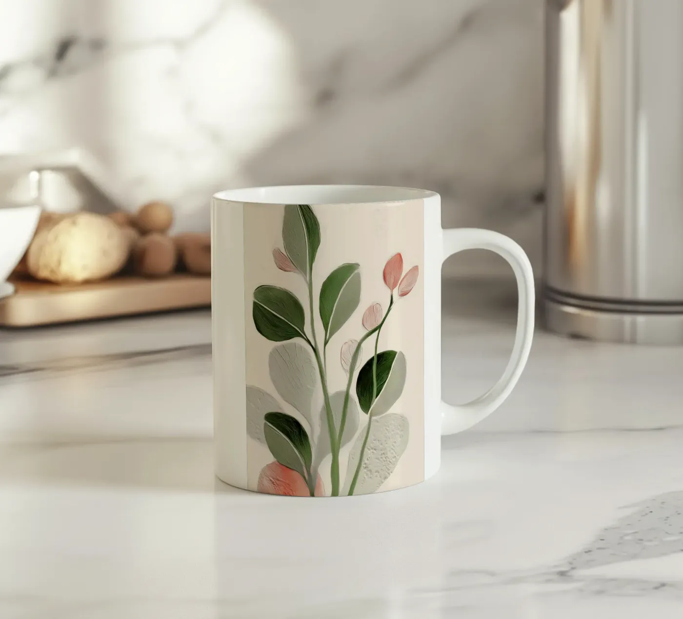 Soft Botanical Forms ceramic mug by softsoul