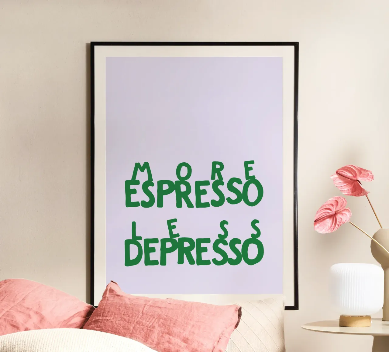 More Espresso Less Depresso poster de Blisstype