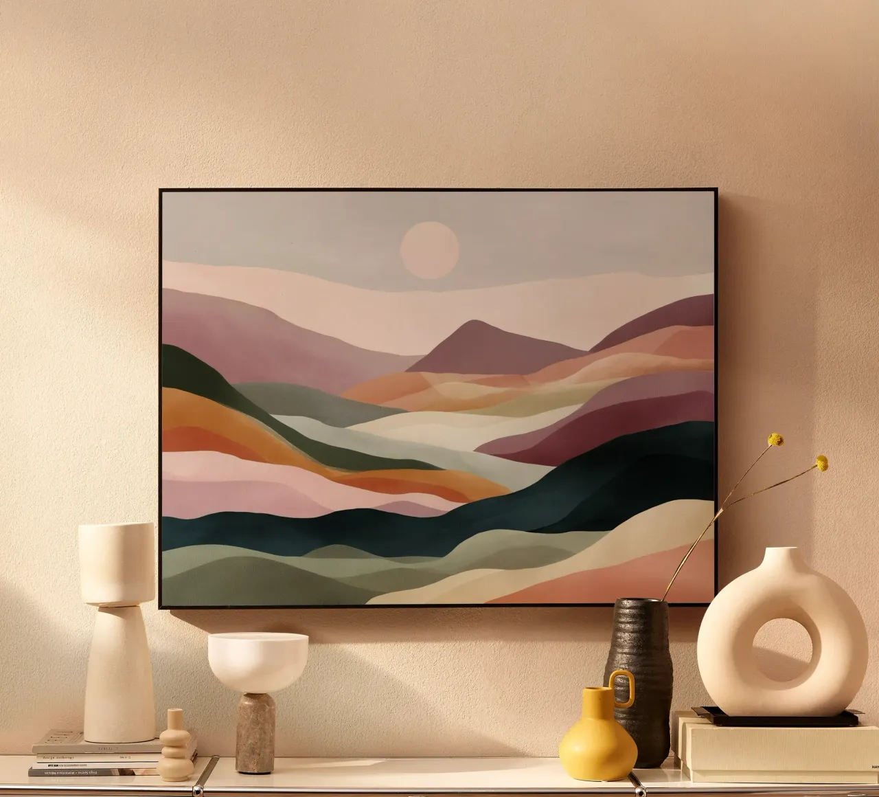 Pastel Hills Landscape alu-dibond by softsoul