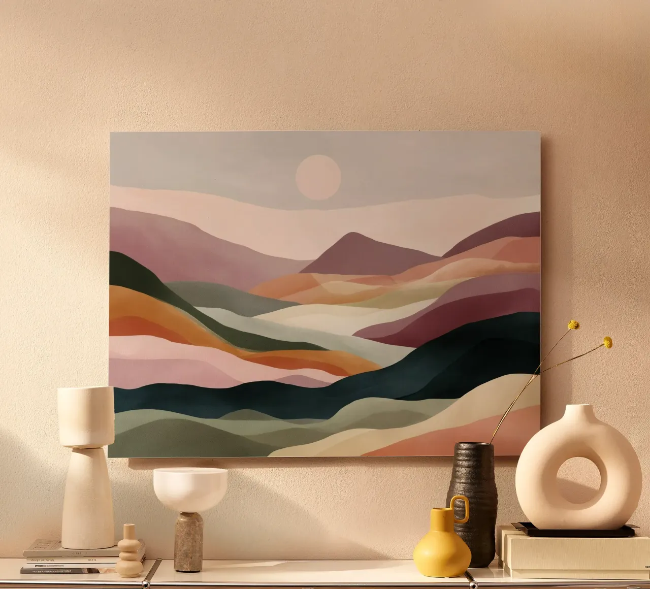 Pastel Hills Landscape alu-dibond by softsoul