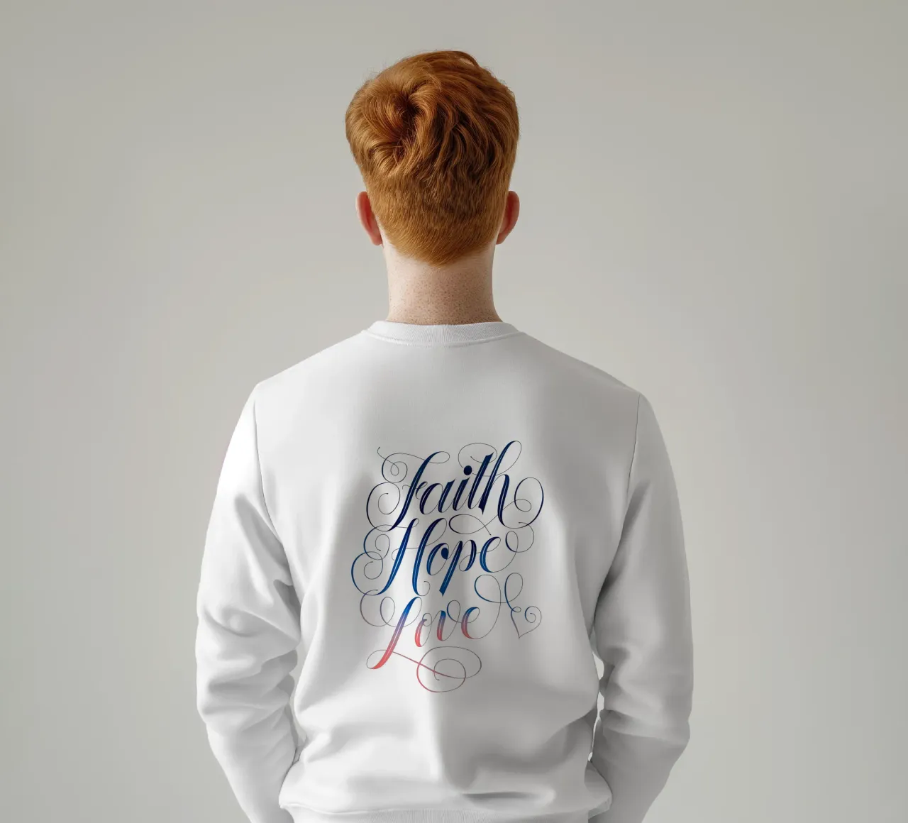 Fede, speranza, amore. Scrittura a mano. Giocoso, elegante felpa da CalliLetters