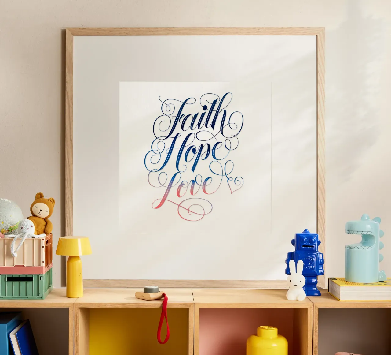 Glaube, Hoffnung, Liebe. Hand Lettering. Verspielt, elegant Poster von CalliLetters
