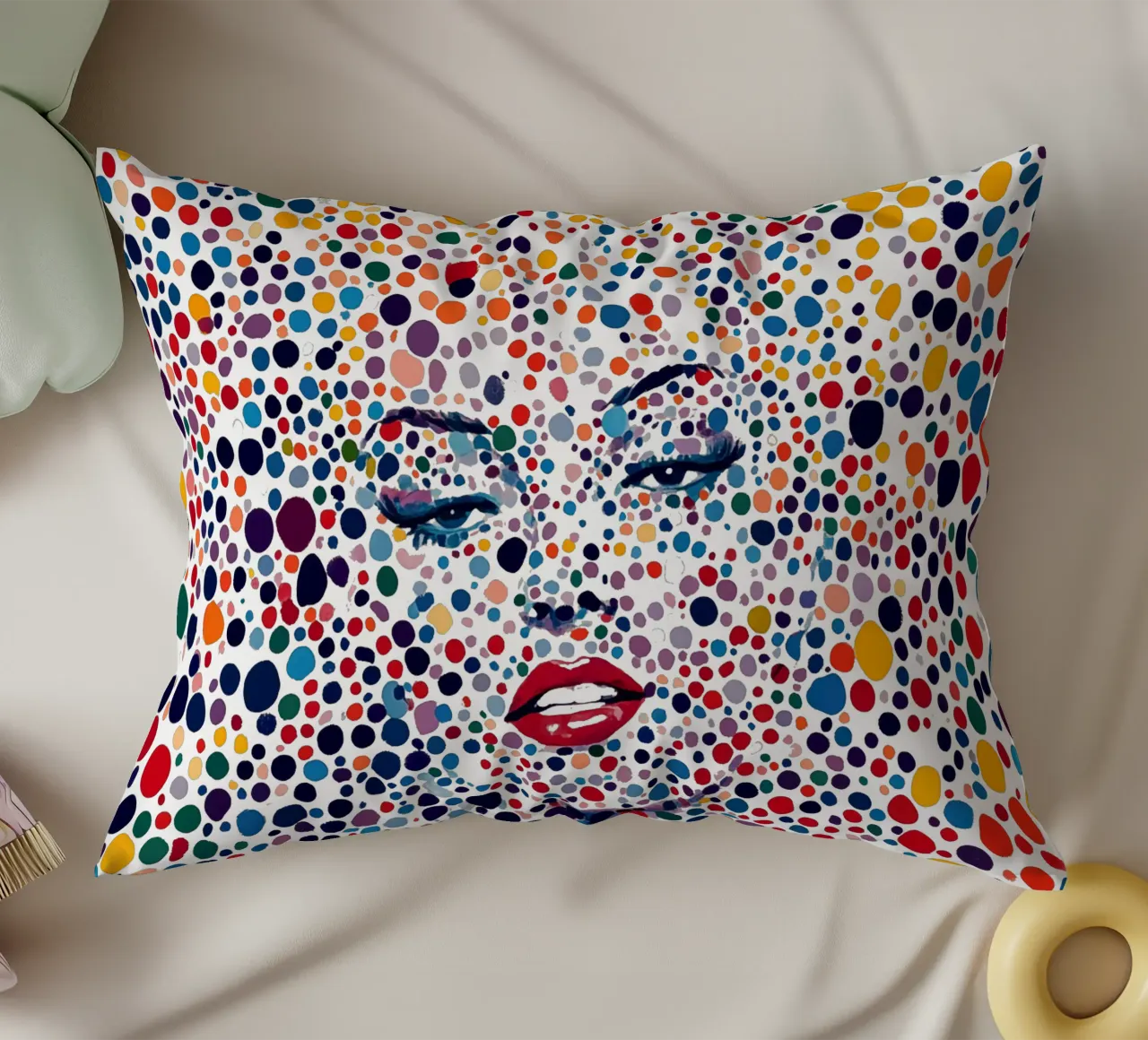 Marilyn Everywhere | Pop Art e Pointillismus cuscino da Autofocus