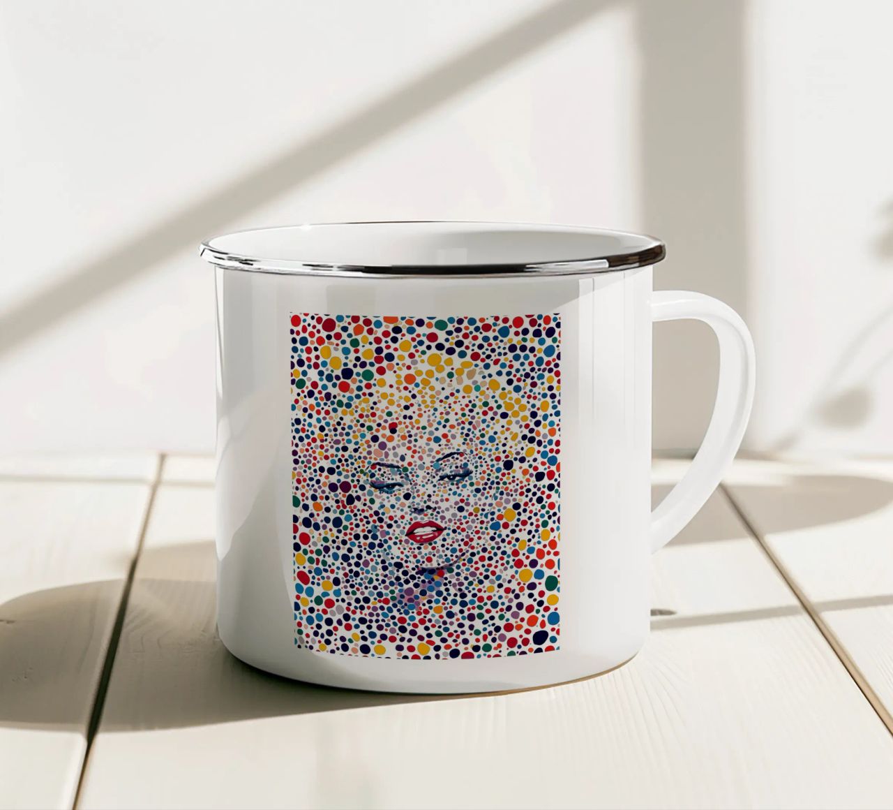 Marilyn Everywhere | Pop Art e Pointillismus tazza in smalto da Autofocus