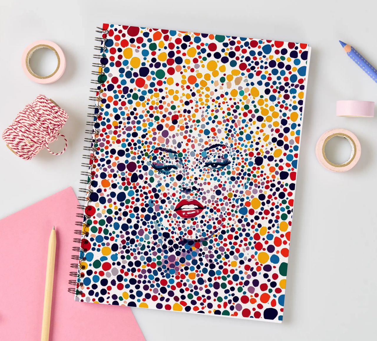Marilyn Everywhere | Pop Art e Pointillismus diario ad anelli da Autofocus