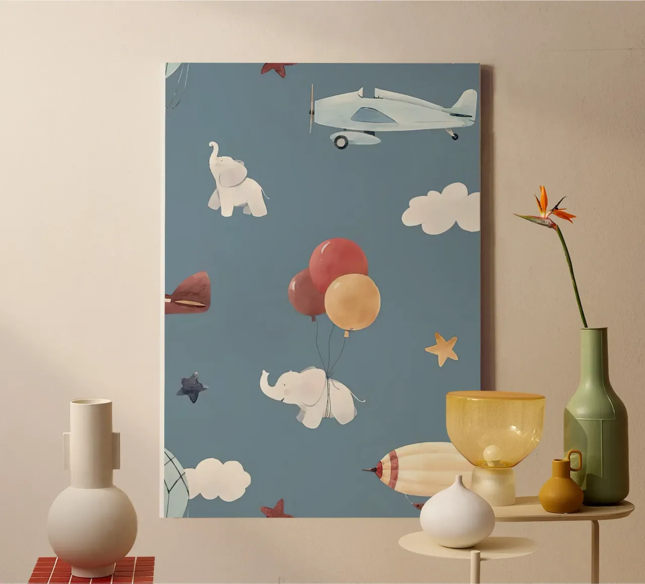 Airborne Objects canvas by Emil Art Studio