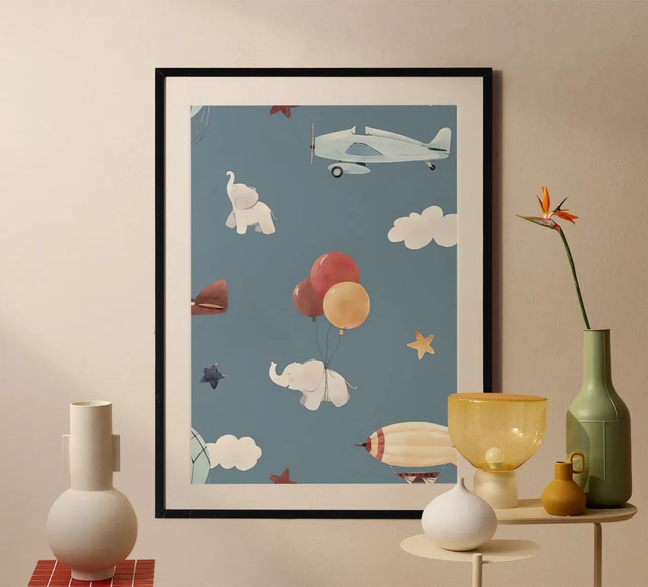 Airborne Objects poster by Emil Art Studio