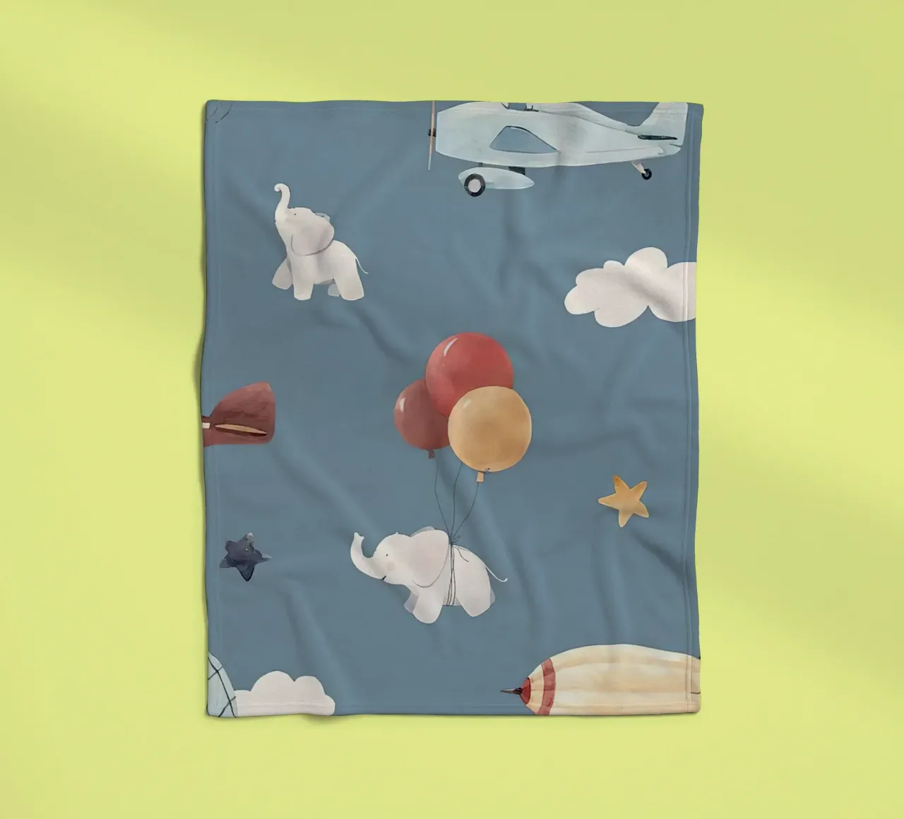 Fliegende Objekte Fleecedecke von Emil Art Studio