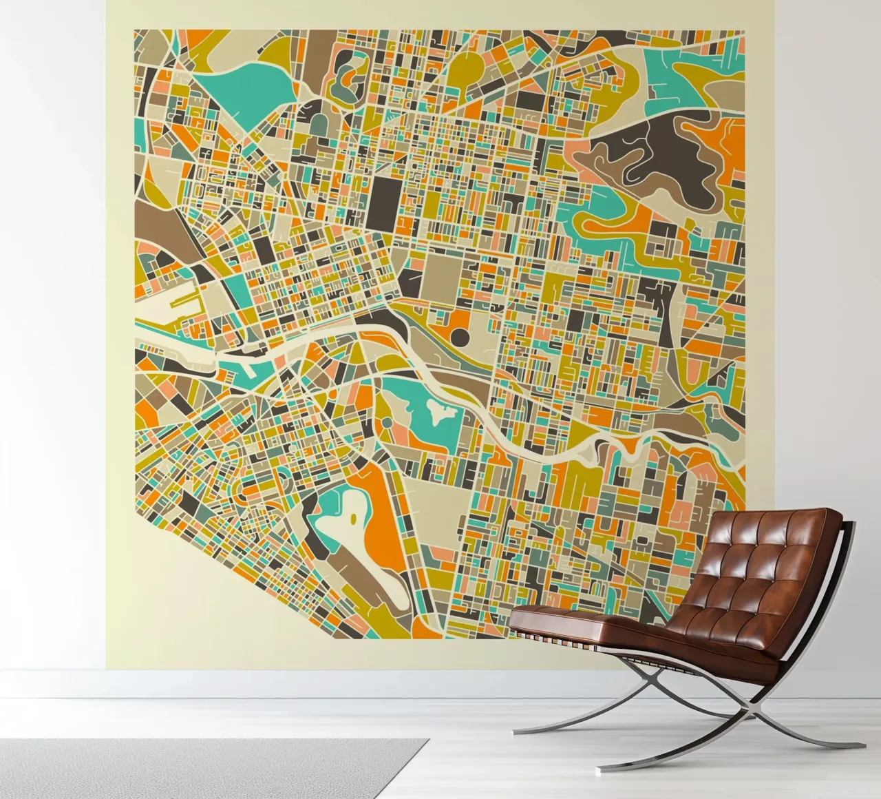 Mappa di Melbourne carta da parati fotografica da Jazzberry Blue