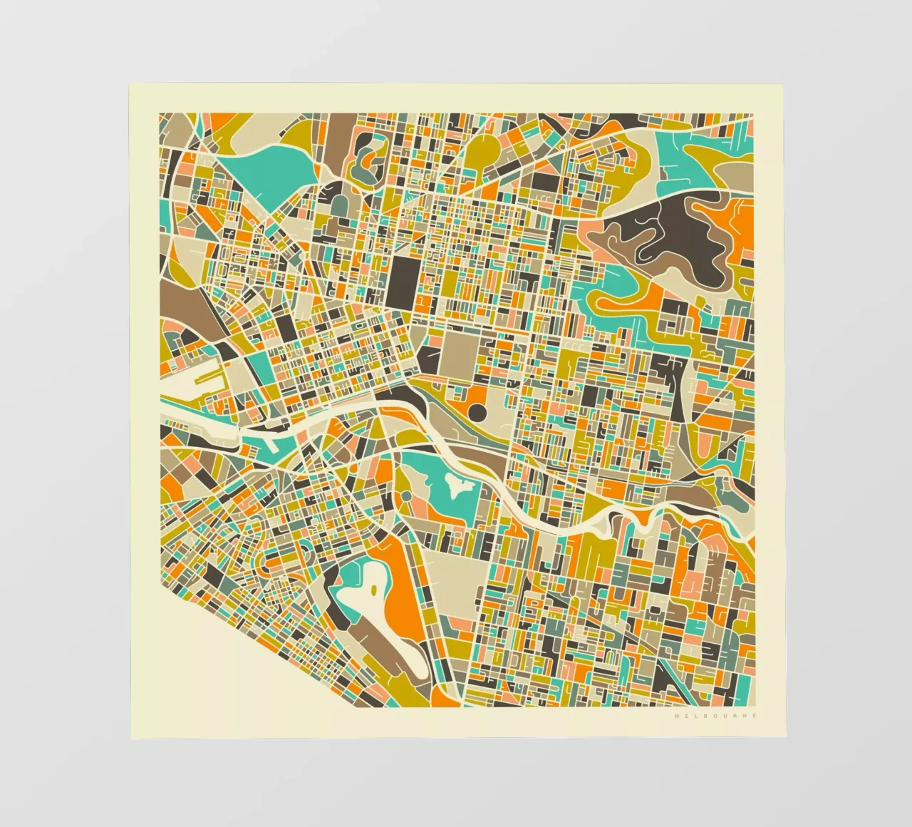 Mappa di Melbourne carta da parati fotografica da Jazzberry Blue