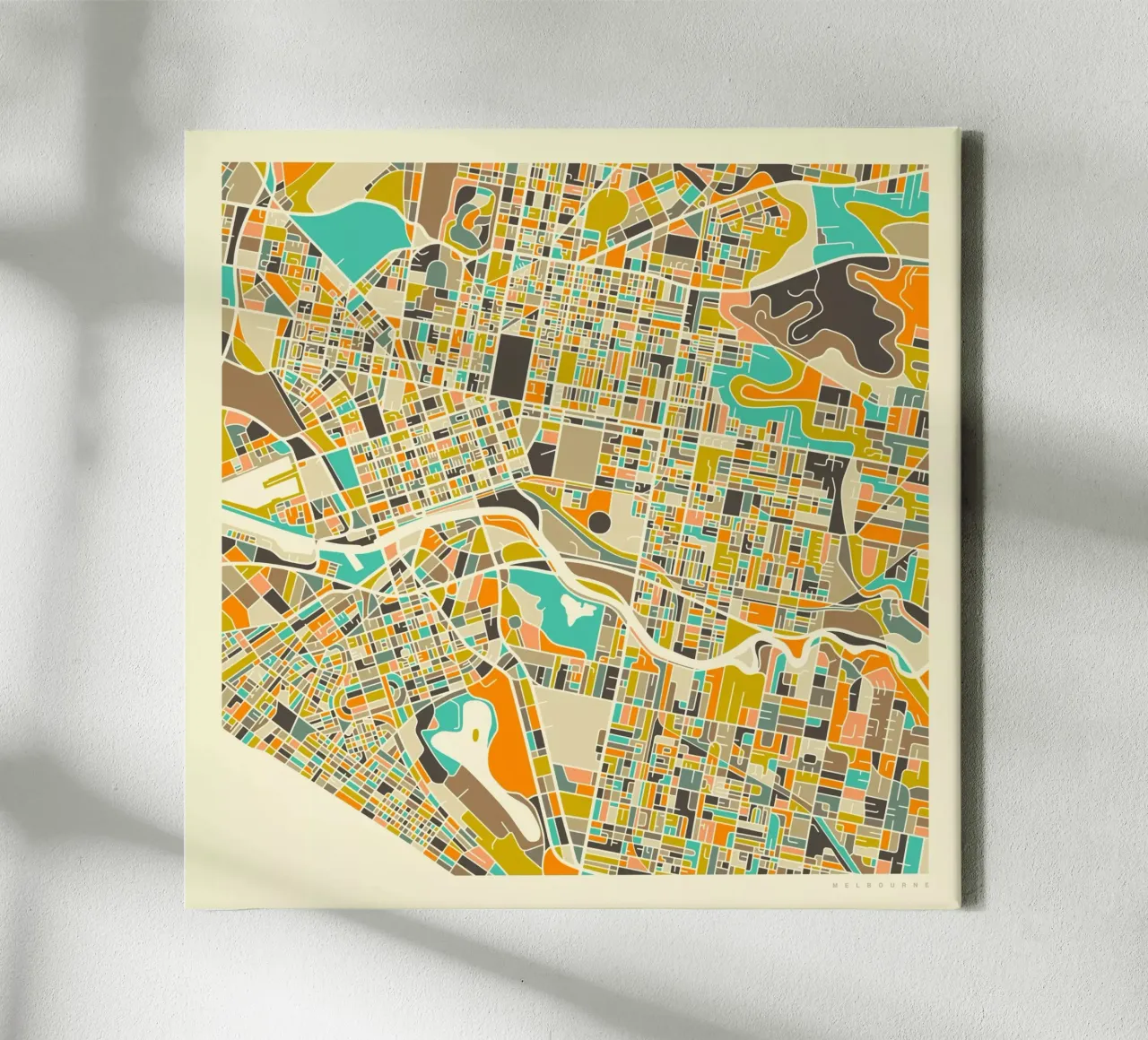 Mappa di Melbourne tela da Jazzberry Blue