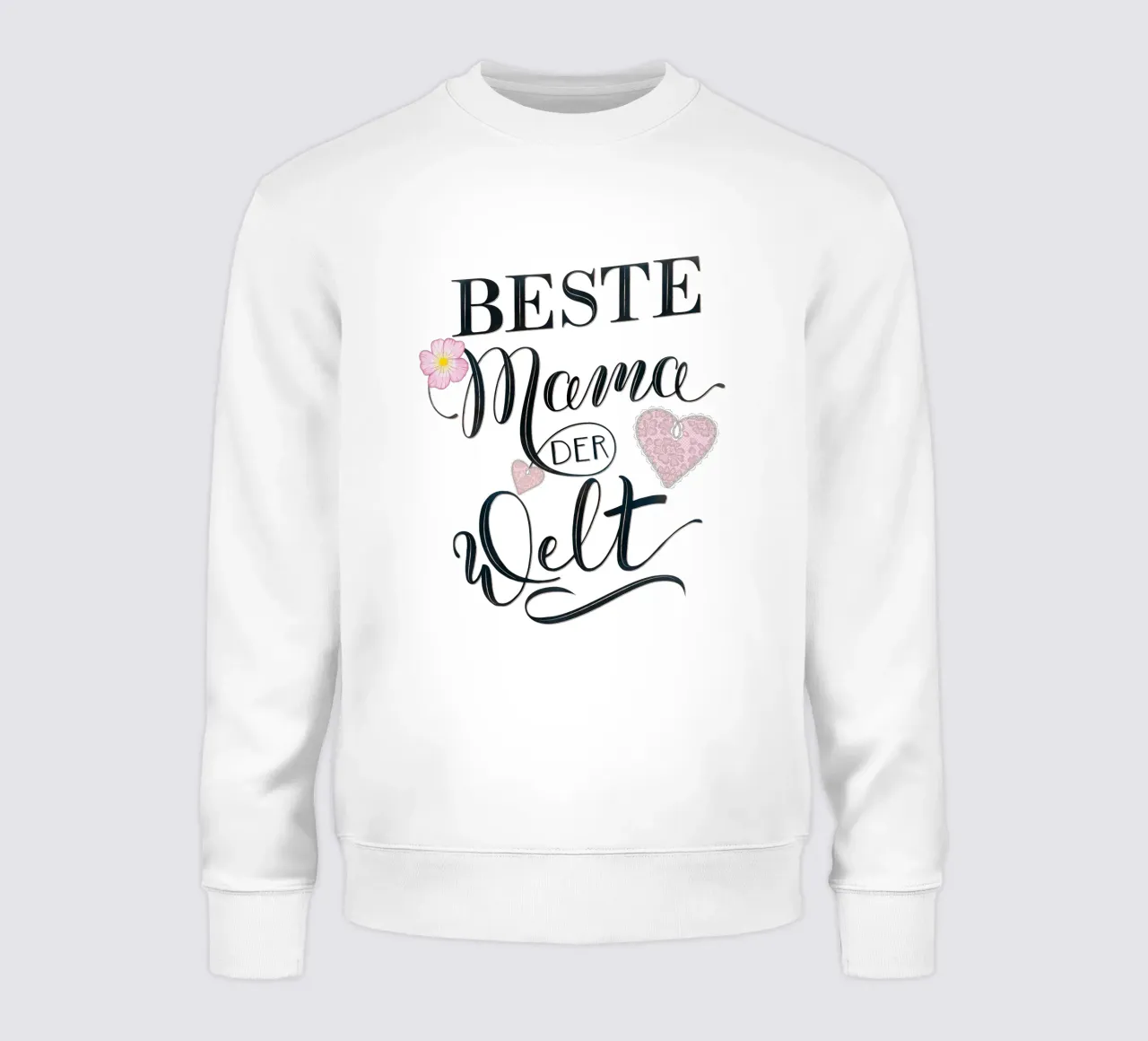 La migliore mamma del mondo. Calligrafia a pennello. Fiori e cuore. felpa da CalliLetters