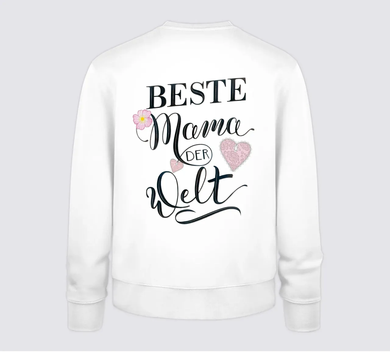 La migliore mamma del mondo. Calligrafia a pennello. Fiori e cuore. felpa da CalliLetters