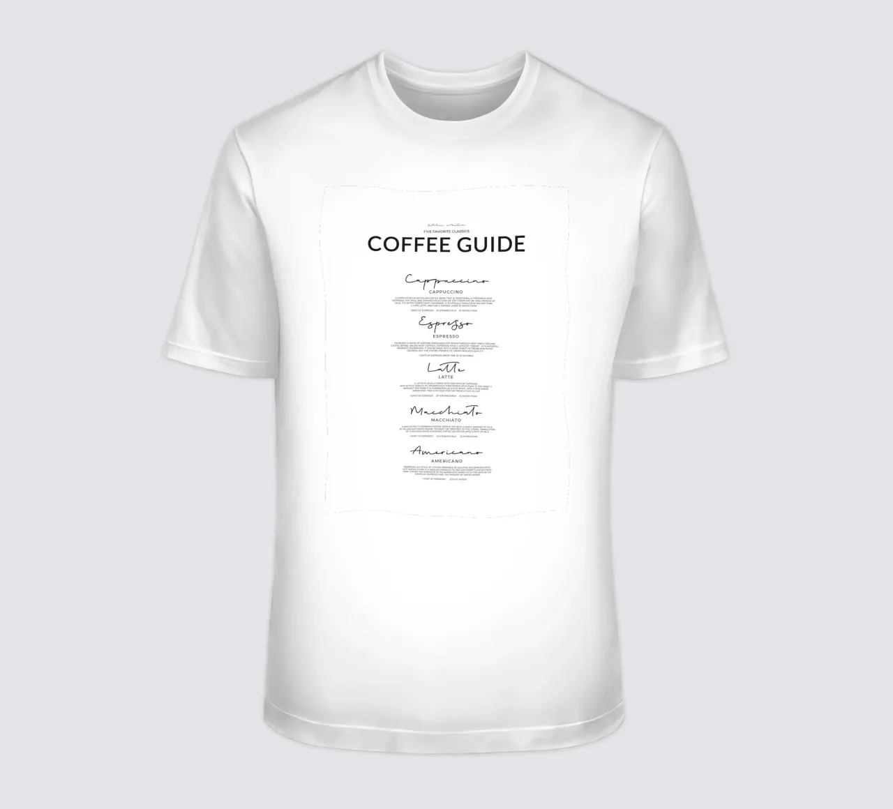 Guida al caffè - Poster sulle varietà classiche di caffè t-shirt da Whole©