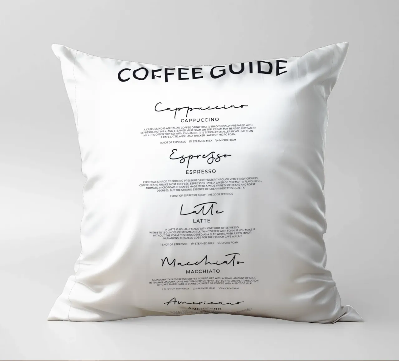 Guida al caffè - Poster sulle varietà classiche di caffè cuscino da Whole©