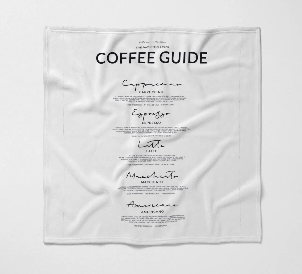 Guida al caffè - Poster sulle varietà classiche di caffè coperta in pile da Whole©
