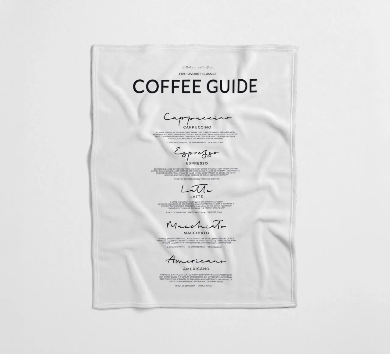 Guida al caffè - Poster sulle varietà classiche di caffè coperta in pile da Whole©