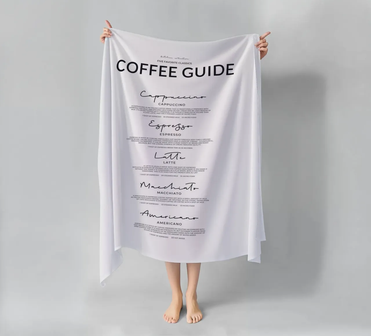 Guida al caffè - Poster sulle varietà classiche di caffè telo mare da Whole©