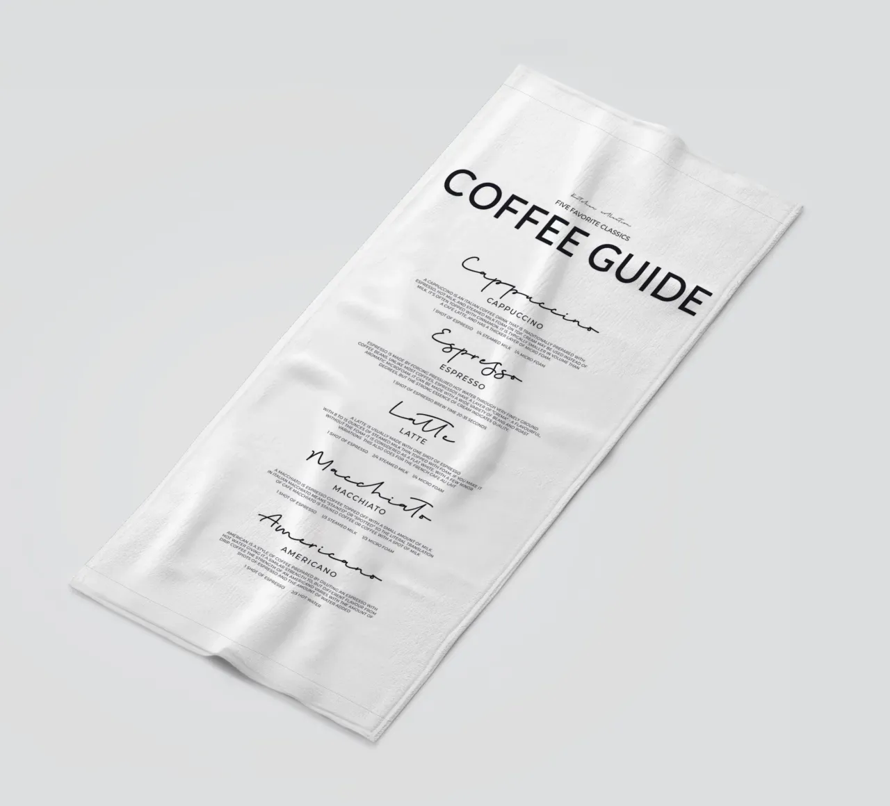Guida al caffè - Poster sulle varietà classiche di caffè telo mare da Whole©