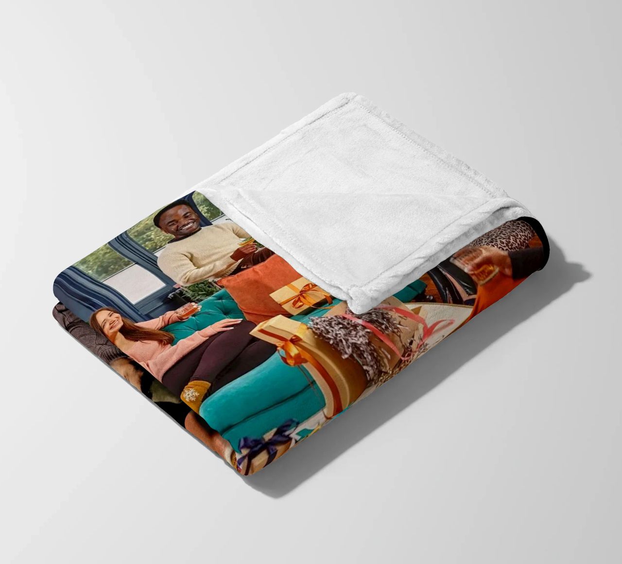 Gepersonaliseerde kerst fotocollage op maat 5 fleecedeken van Shark Printables
