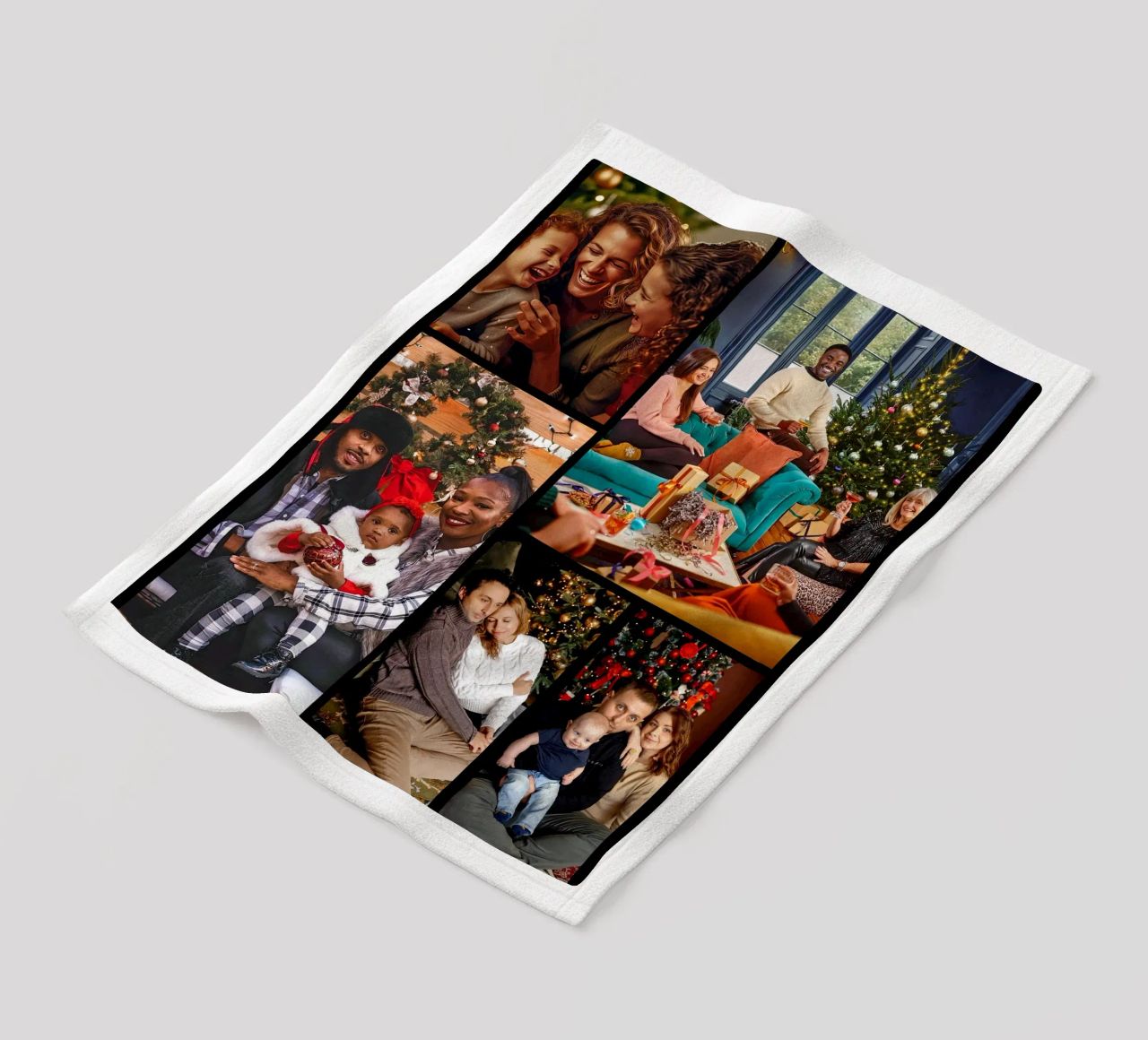Gepersonaliseerde kerst fotocollage op maat 5 fleecedeken van Shark Printables