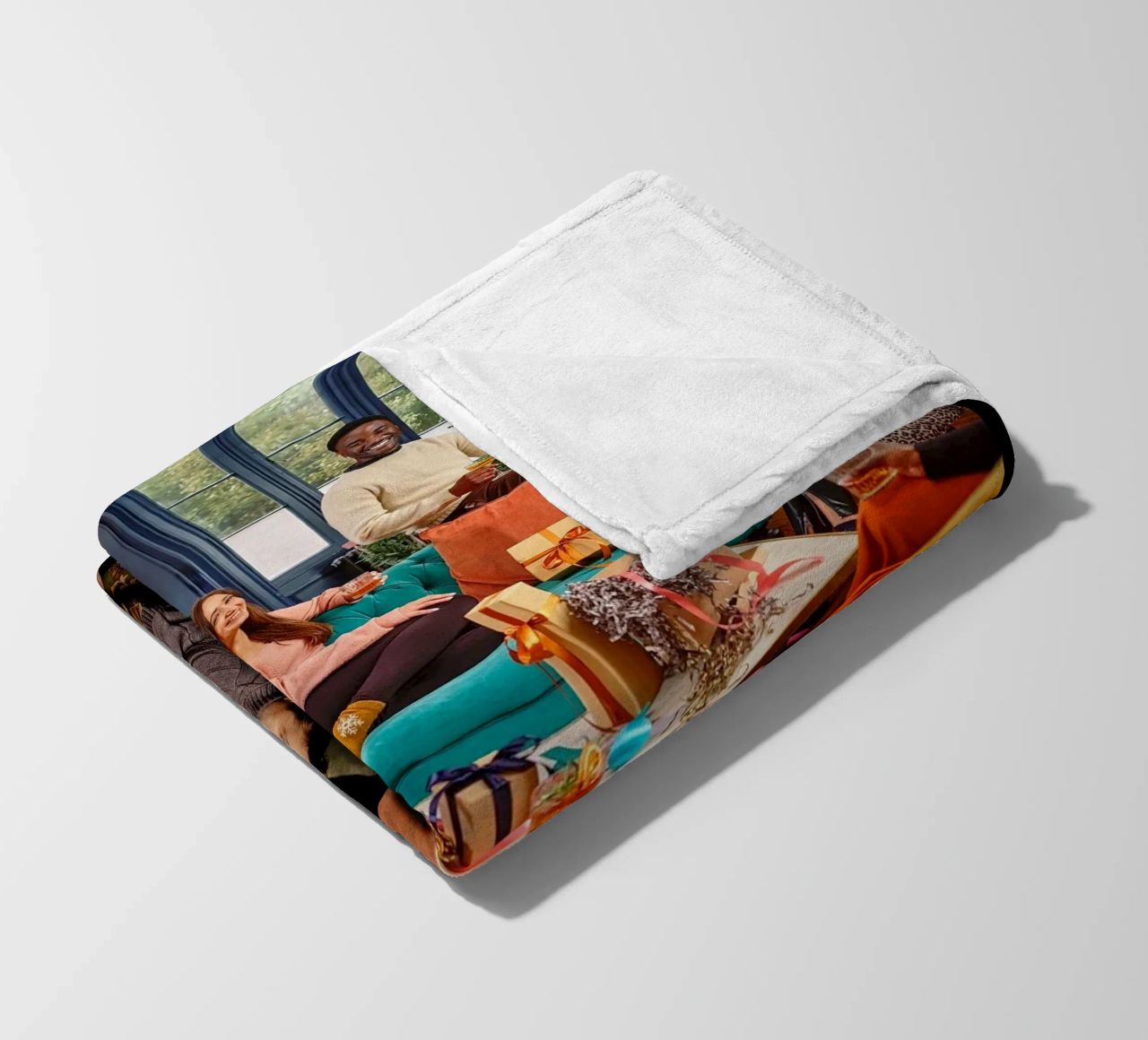 Gepersonaliseerde kerst fotocollage op maat 5 fleecedeken van Shark Printables