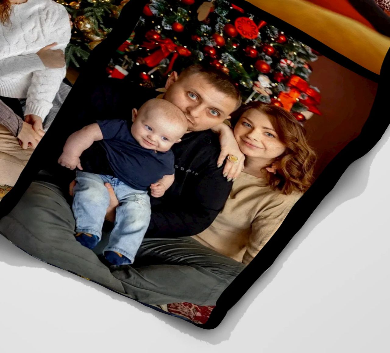 Gepersonaliseerde kerst fotocollage op maat 5 fleecedeken van Shark Printables