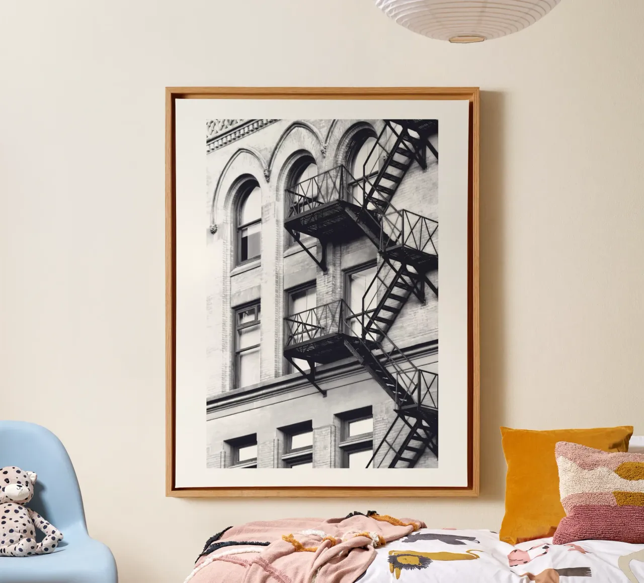 Fire escape - Urban architecture photography canvas with Floater frame by Whole©
