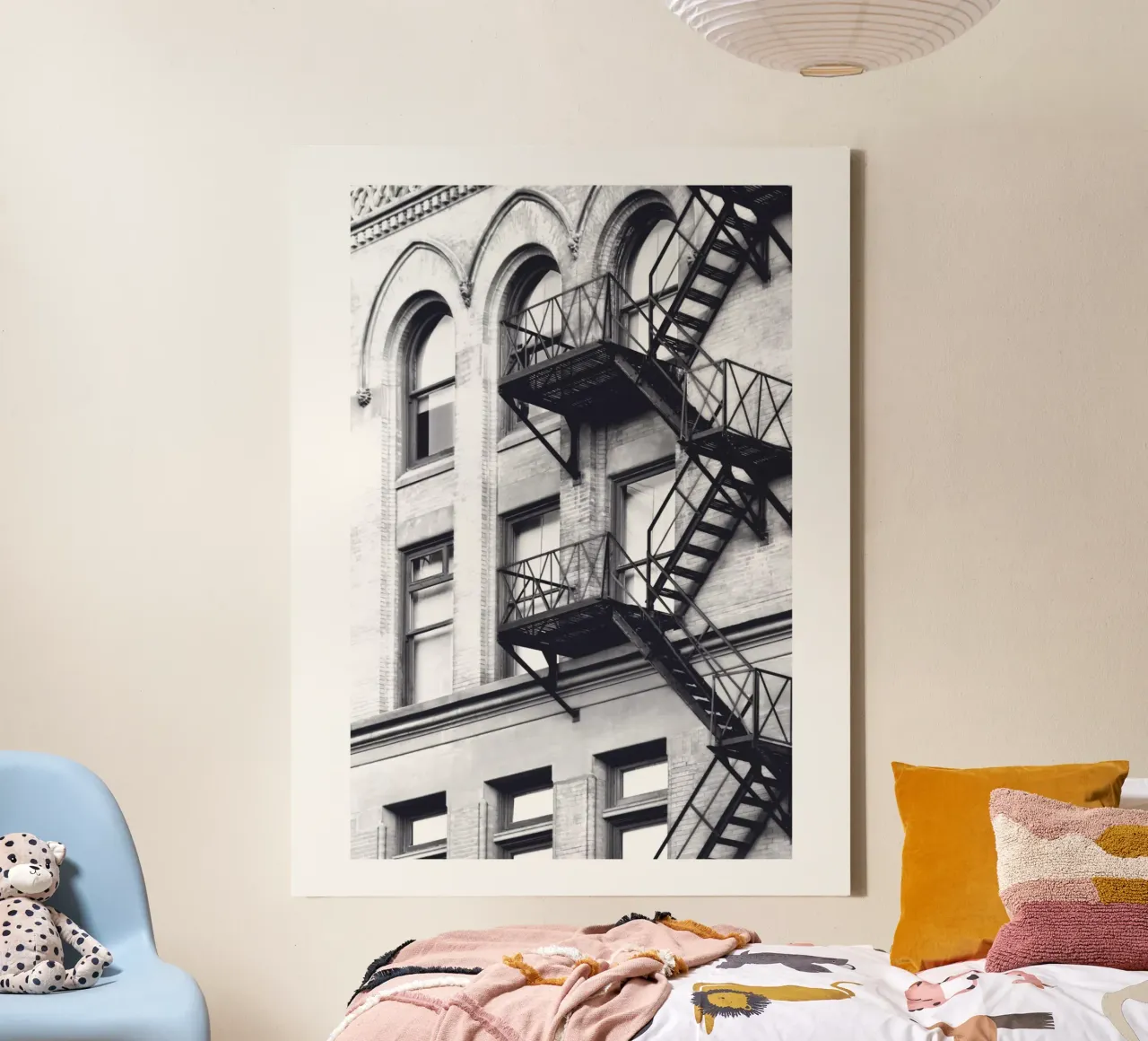 Fire escape - Urban architecture photography canvas with Floater frame by Whole©
