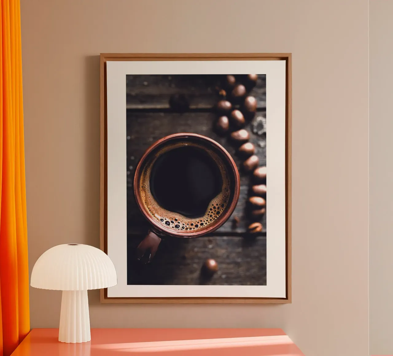 Espresso Vibes - Coffee Photography Art canvas with Floater frame by Whole©