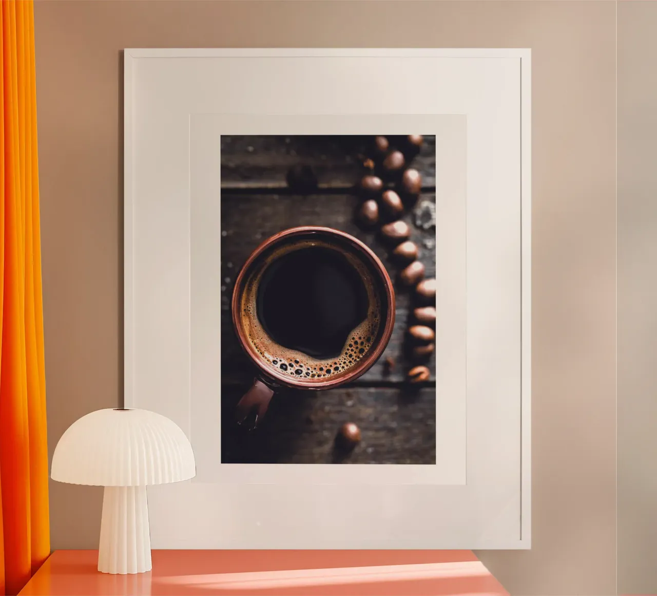 Espresso Vibes - Fotografia d'arte sul caffè poster con telaio in alluminio da Whole©