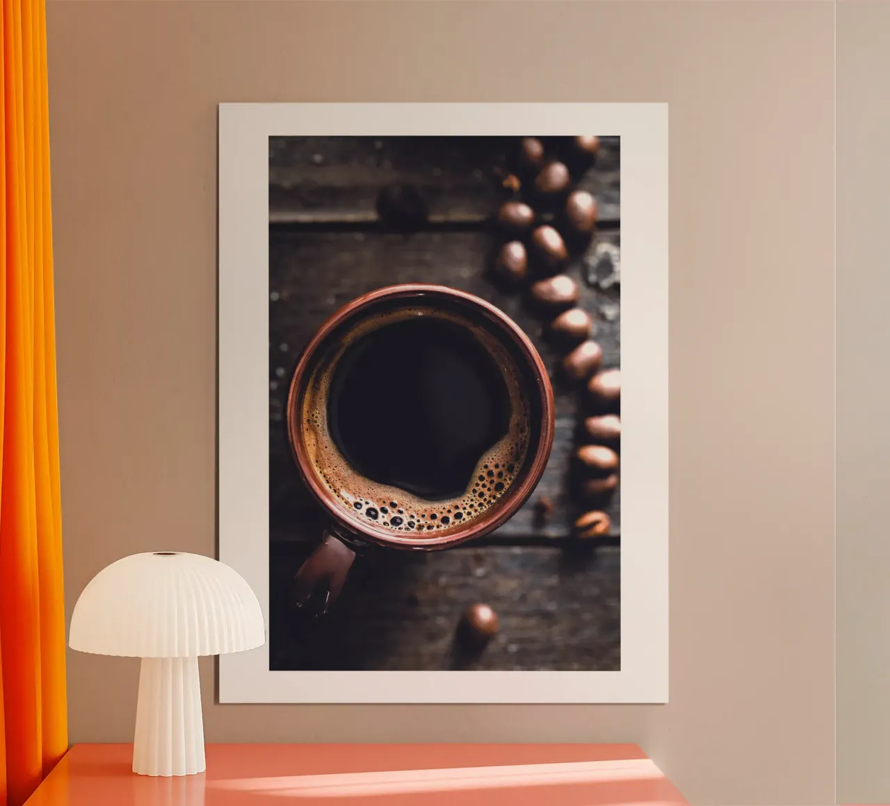 Espresso Vibes - Fotografia d'arte sul caffè poster con telaio in alluminio da Whole©
