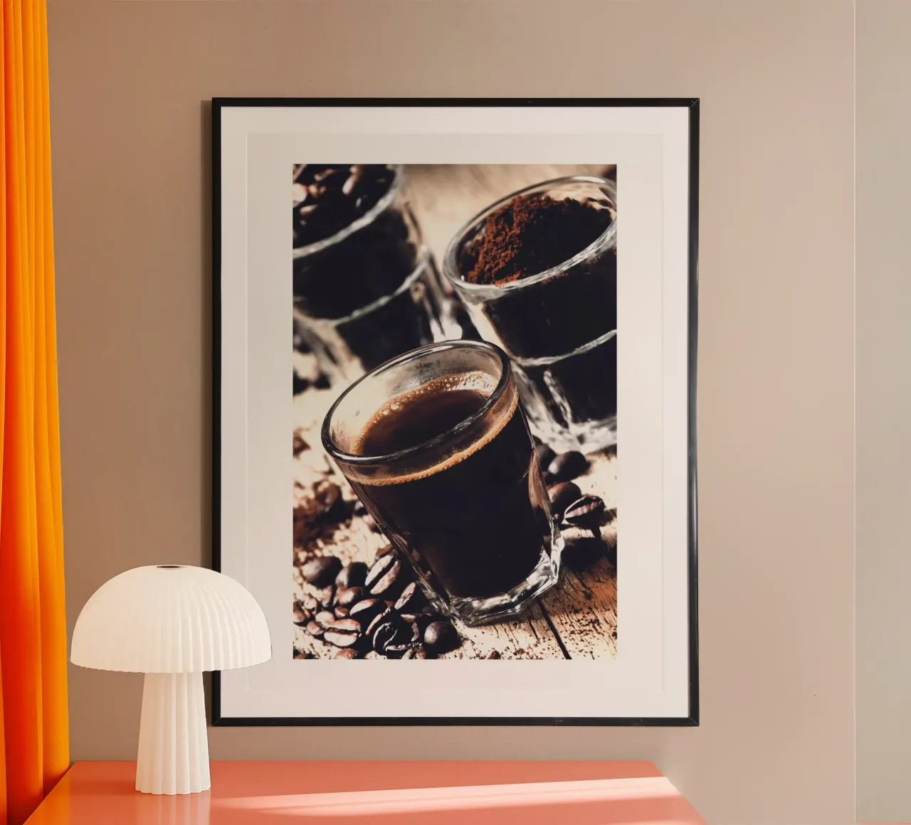 Momenti di caffè - Arte del caffè rustica poster da Whole©