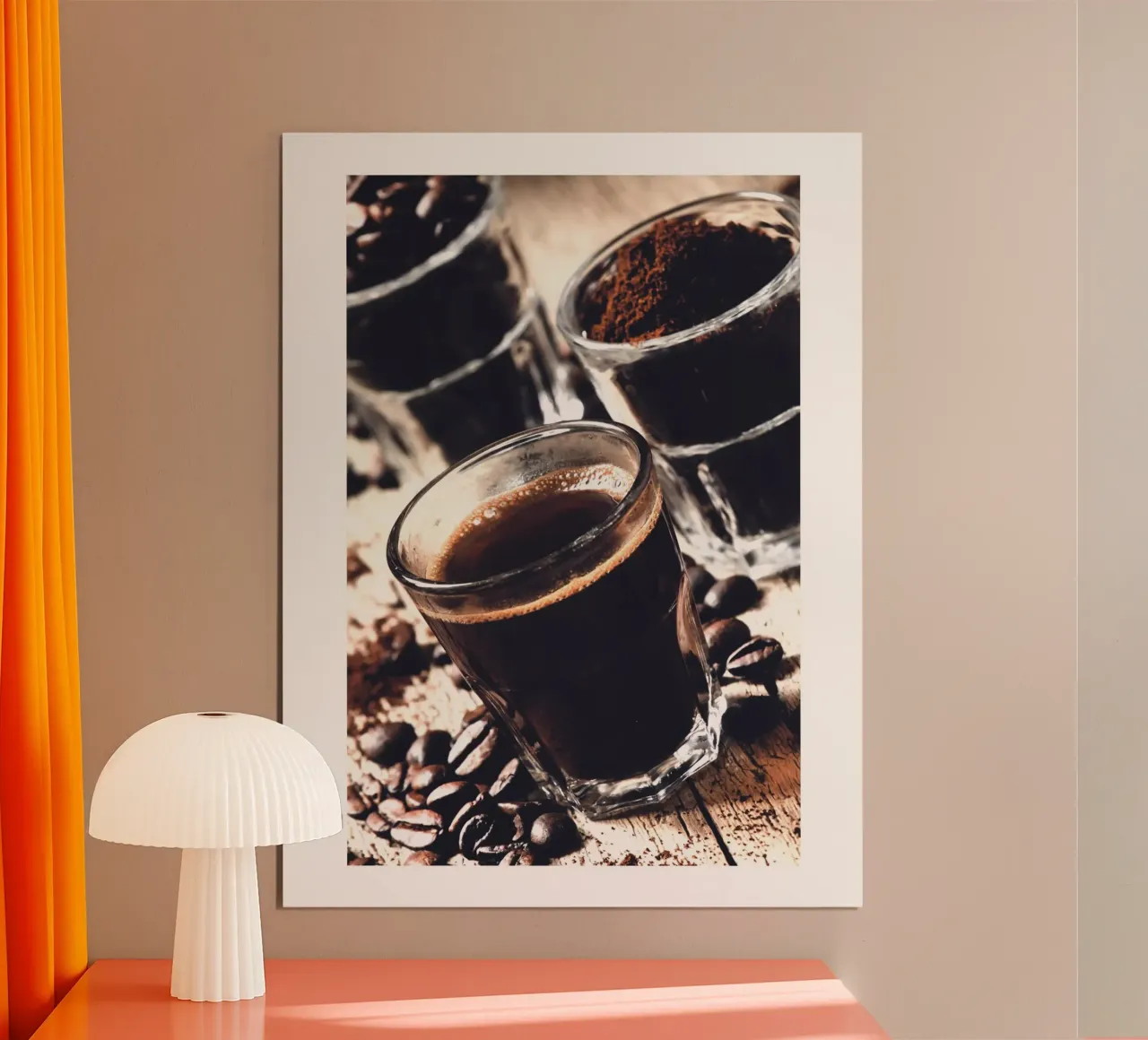 Momenti di caffè - Arte del caffè rustica poster da Whole©