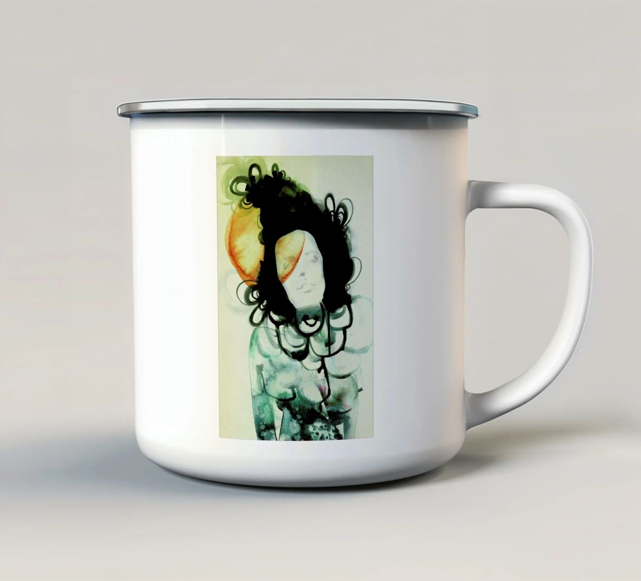 Mermaid tazza in smalto da Ekaterina Koroleva