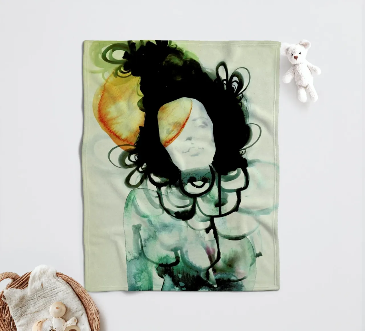 Mermaid Fleecedecke von Ekaterina Koroleva