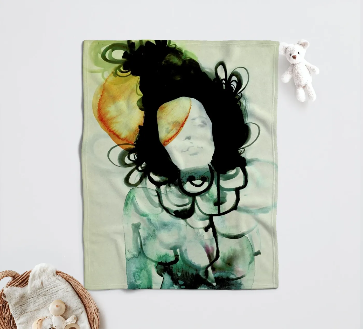 Mermaid fleecedeken van Ekaterina Koroleva