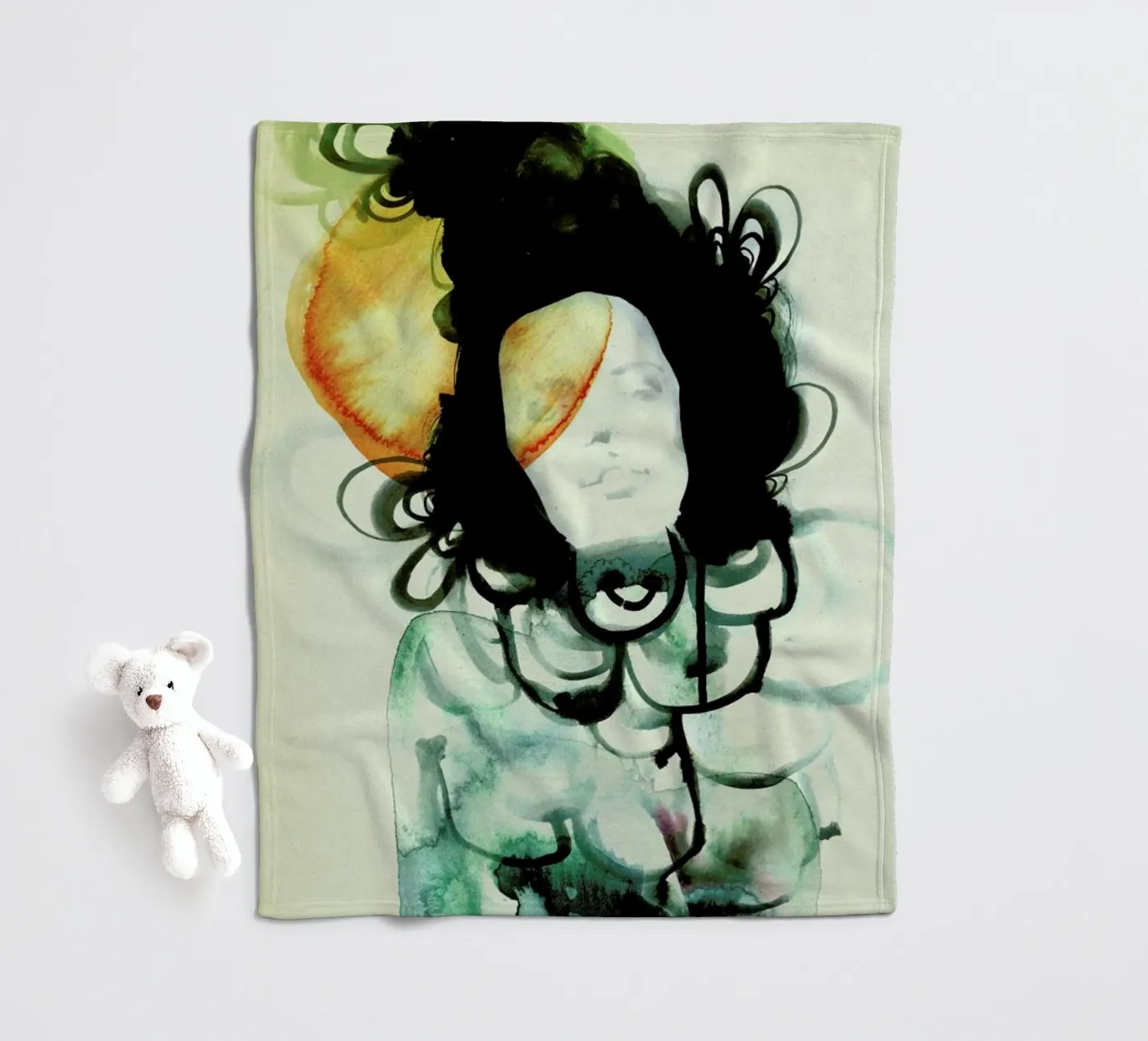 Mermaid fleecedeken van Ekaterina Koroleva