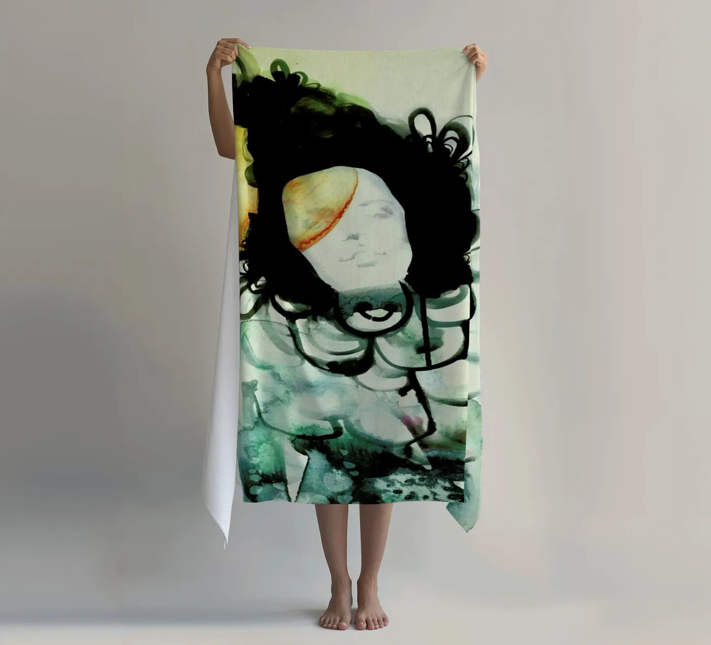 Mermaid beach towel by Ekaterina Koroleva
