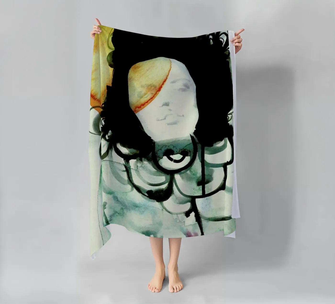 Mermaid beach towel by Ekaterina Koroleva