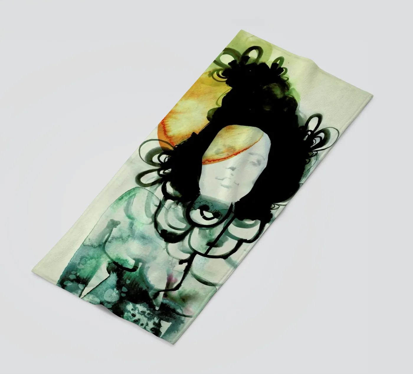 Mermaid beach towel by Ekaterina Koroleva