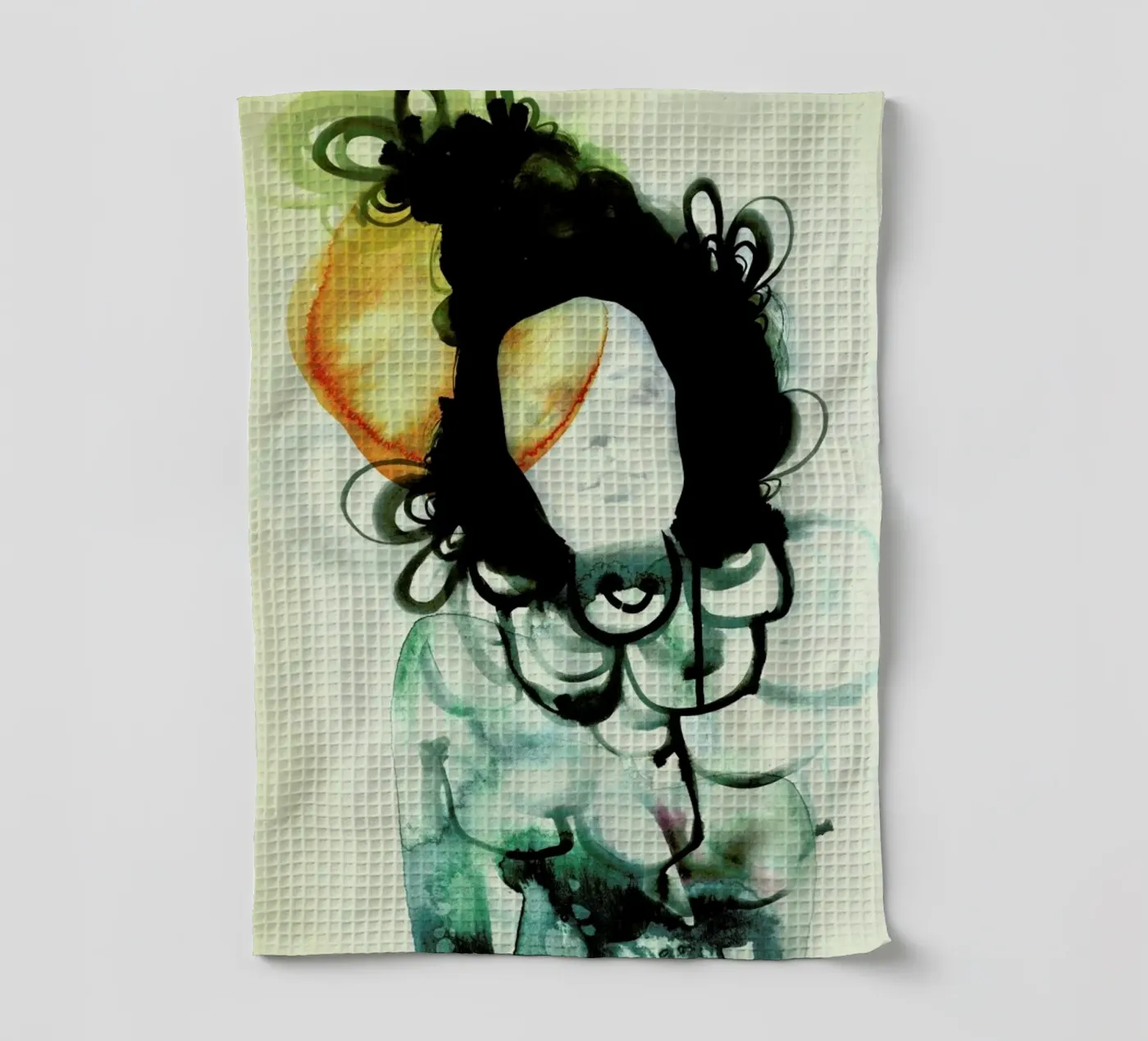 Mermaid tea towel by Ekaterina Koroleva