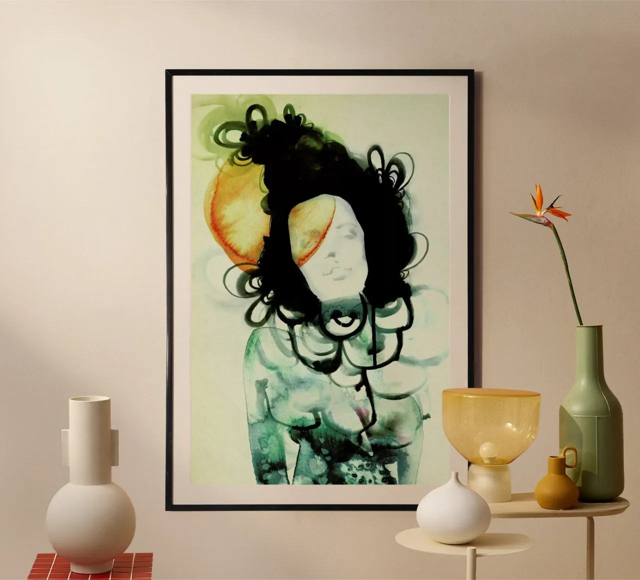 Mermaid poster con telaio in alluminio da Ekaterina Koroleva