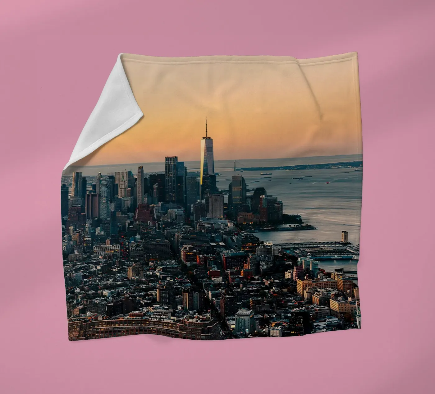 Manhattan Skyline fleece blanket by Gerarldking Mellisa