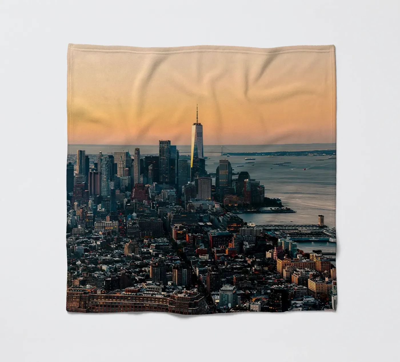 Manhattan Skyline fleece blanket by Gerarldking Mellisa