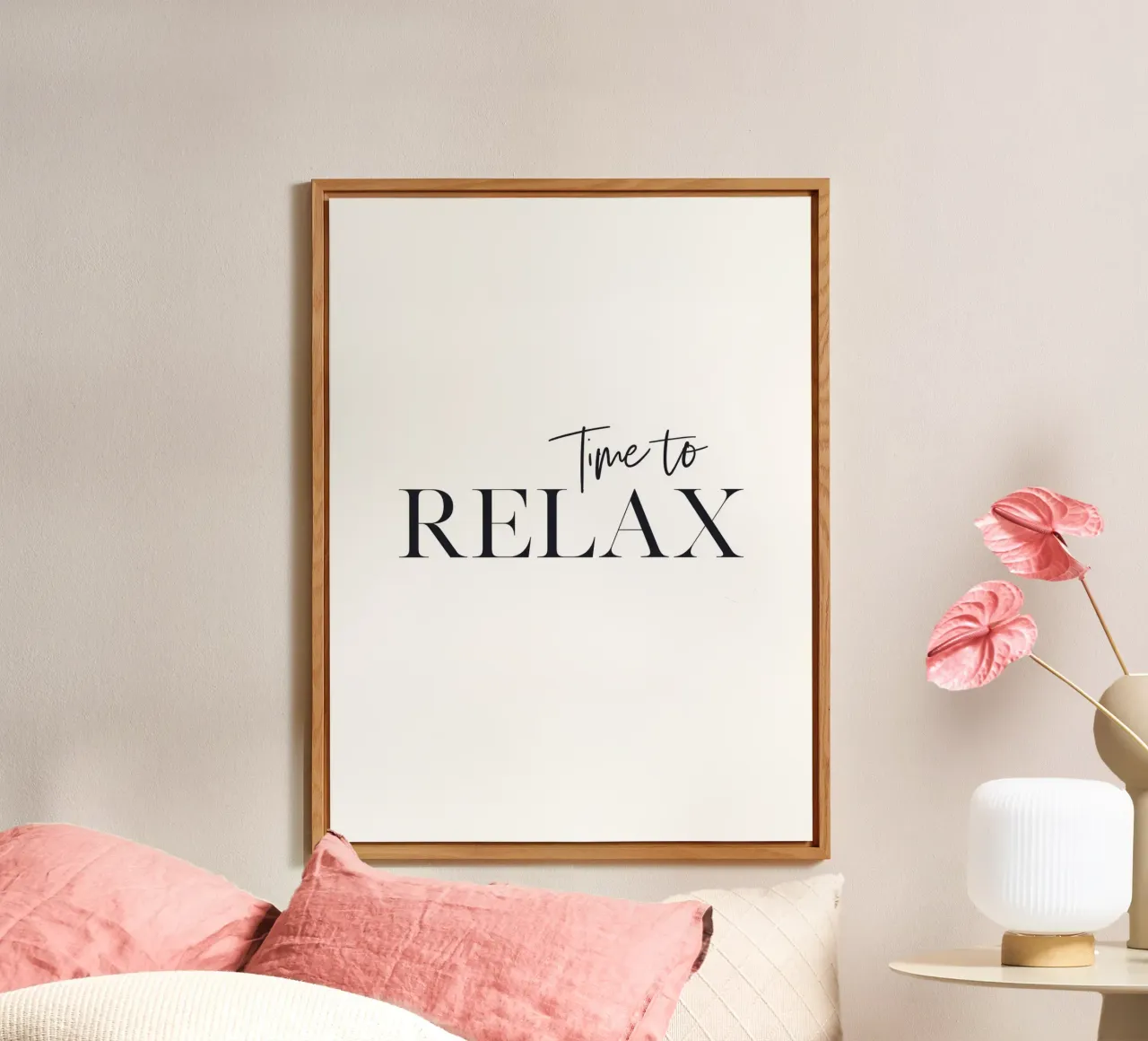Time to Relax - Design tipografico minimalista alluminio dibond da Whole©