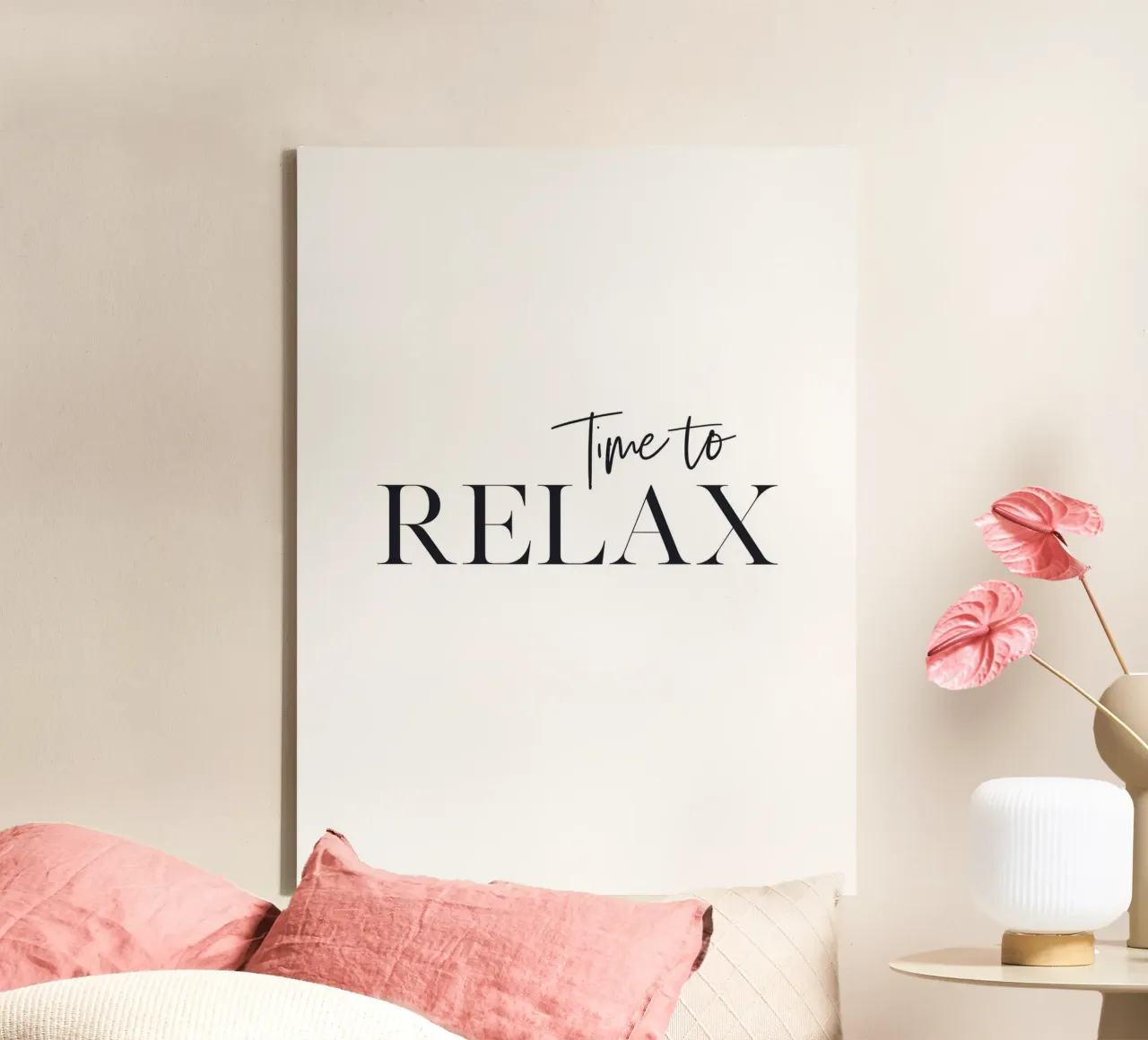 Time to Relax - Minimalist typography design canvas by Whole©
